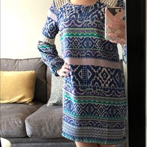 Long Sleeve Patterned Dress